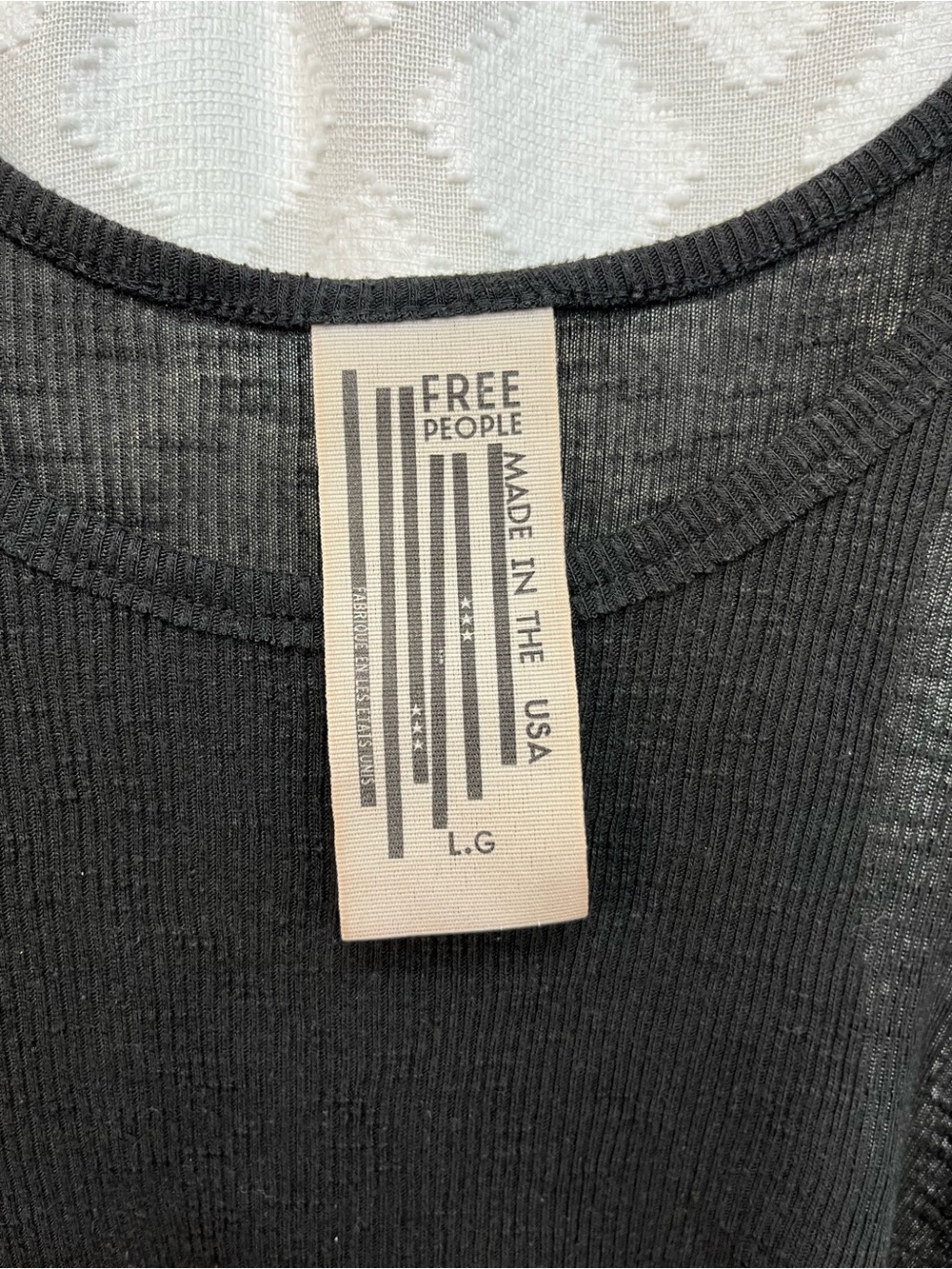 Free People Black Ribbed Scoop Tank